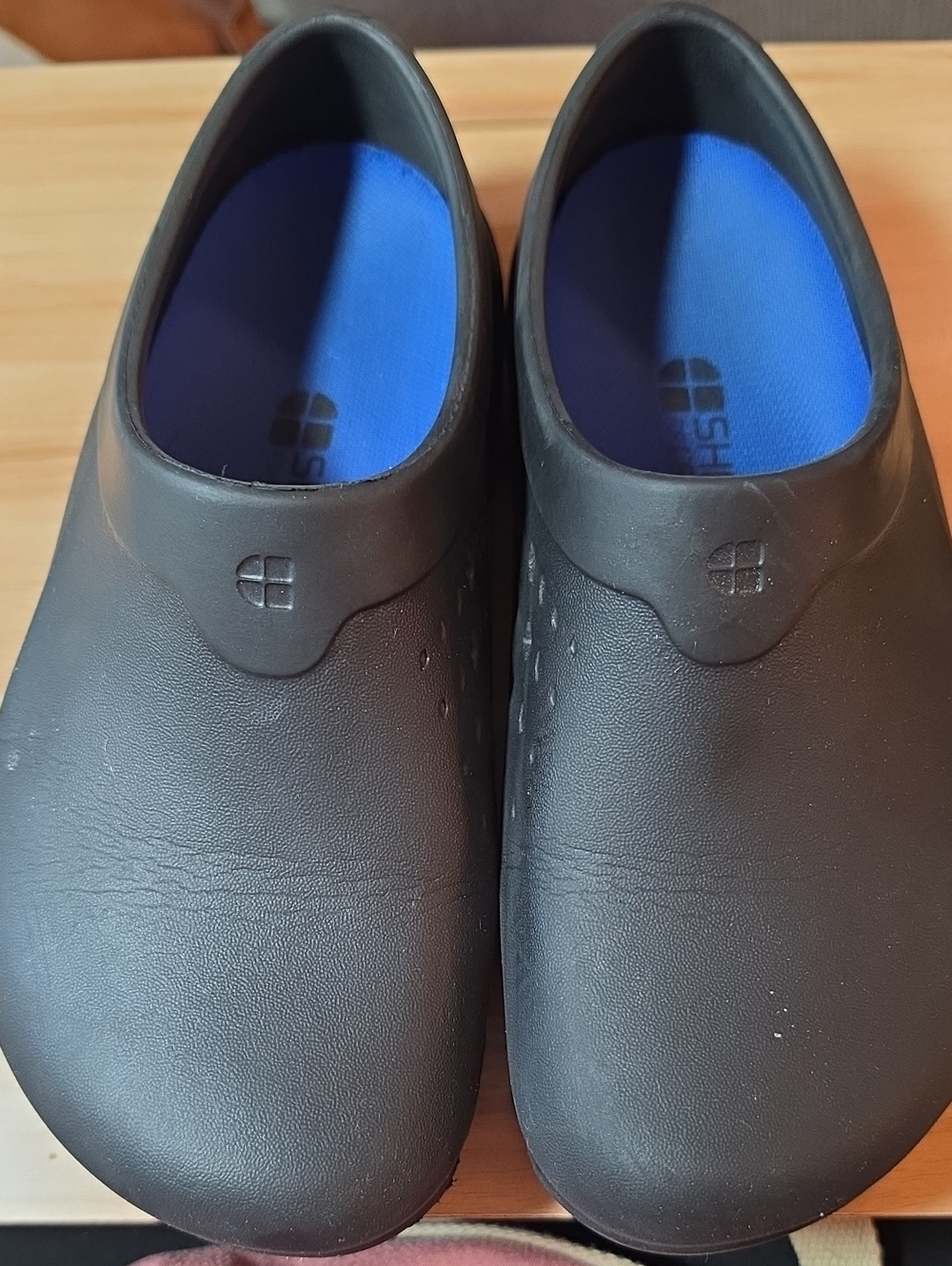 Unisex Shoes For Crews Slip-On Clogs with Blue Insole